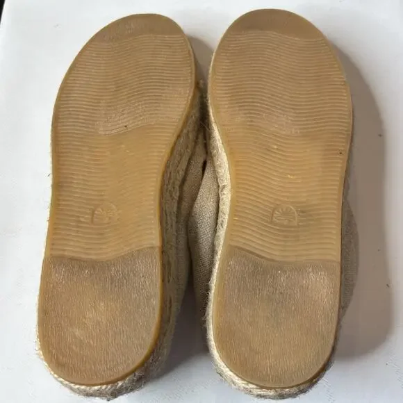 Soludos Women's Beige Embroidered Canvas La Plage Beachy Espadrille Shoes Size 7 - Picture 6 of 9